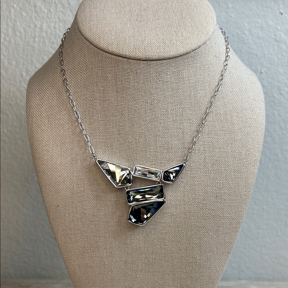 Touchstone Crystal Jewelry - Touchstone by Swarovski Silver Geometric Crystal Necklace